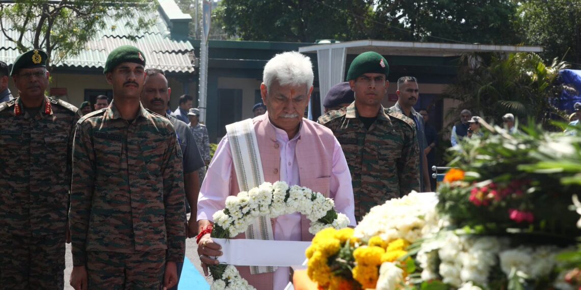 LG Sinha Pays Tribute to Martyred Army Officer Lt Beereshwar Goswami