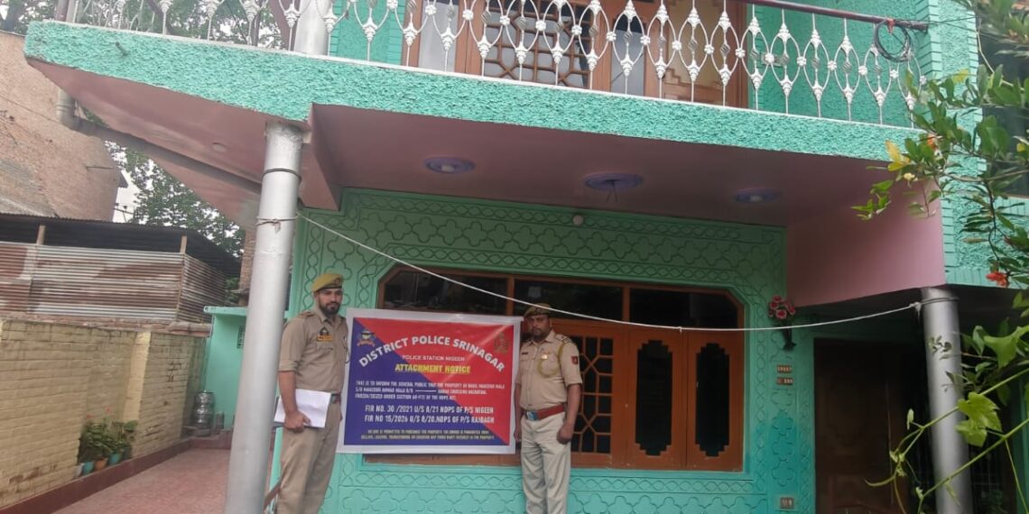 Srinagar Police Cracks Down on Drug Empire, Attaches ₹3.5 Crore Worth Properties of Notorious Peddlers