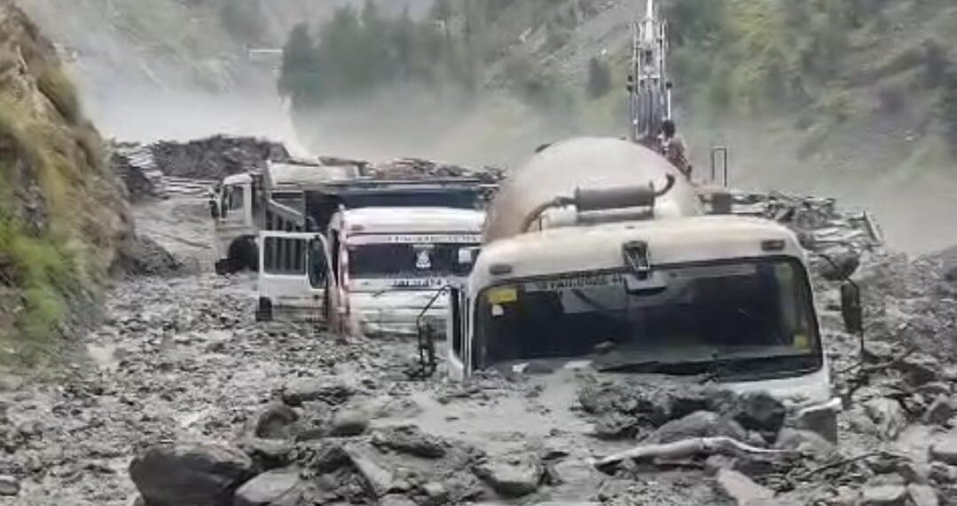 Flash Floods Triggers Landslide in Kishtwar, Doda, Vehicles Buried