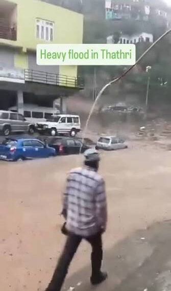 Heavy Rain Triggers Flash Floods in Doda’s Thathri; Houses, Shops, Vehicles Damaged, NH-244 Closed