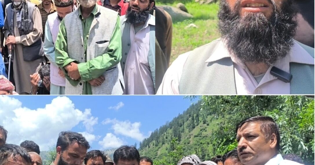 چاری زب موری کلاروس میں بادل پھٹنے سے متاثرہ علاقوں کا دورہ، ایم ایل اے میر محمد فیاض نے مسجد کی تعمیر کی ذمہ داری لی۔