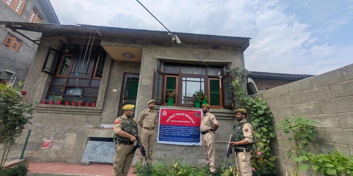Srinagar Police Attaches Drug Traffickers’ Properties Worth ₹3.34 Crore Under NDPS Act