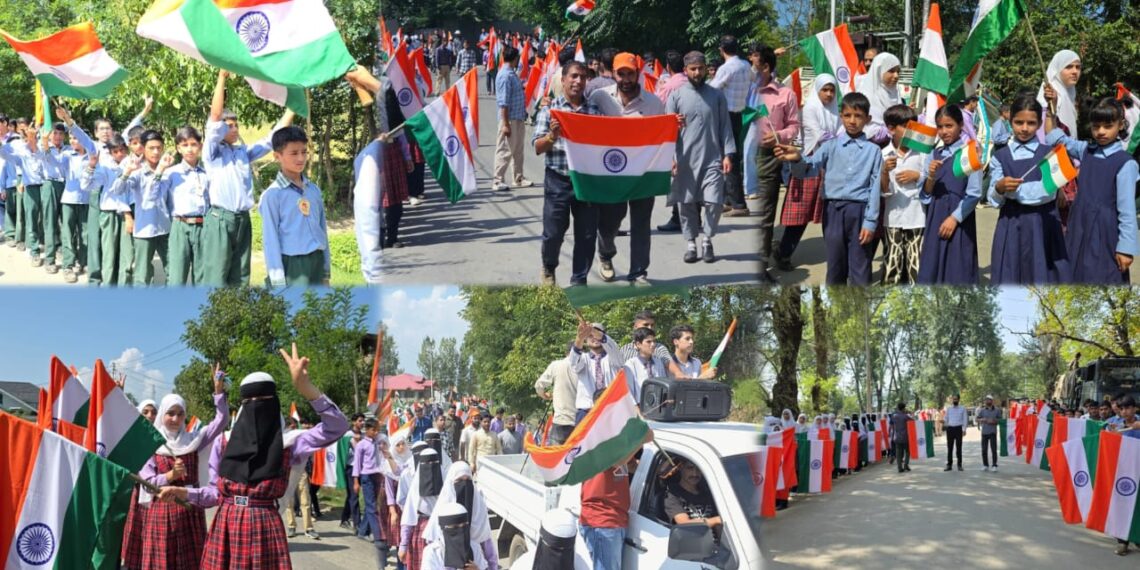 MEGA TIRANGA RALLY ORGANISED AT GULGAM, KUPWARA AS PART OF “HAR GHAR TIRANGA” CAMPAIGN