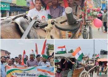 Sopore Rides High on Patriotism with Unique Tonga Tiranga Rally