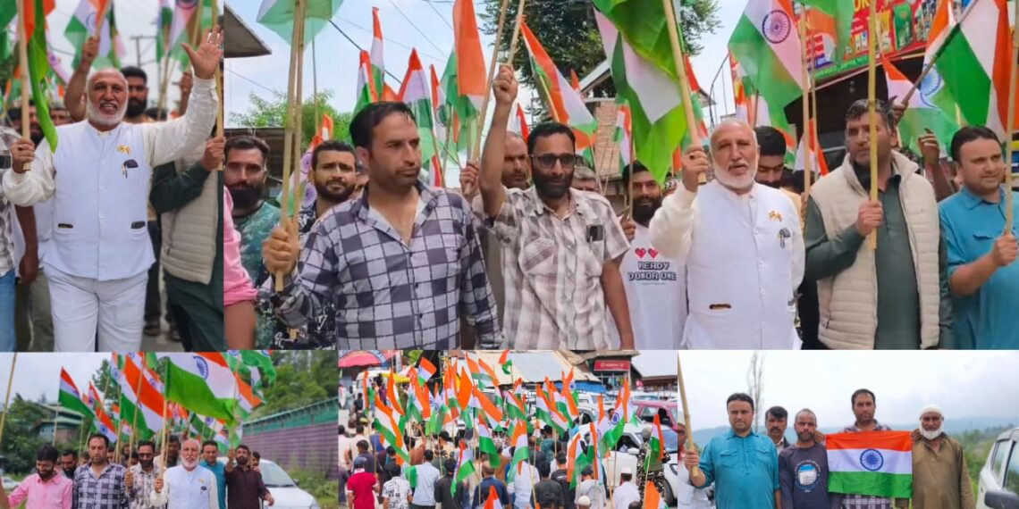 BJP Khansahib Organizes “Har Ghar Tiranga” Rally; Dr. Ali Mohammad Mir Flags Off Event