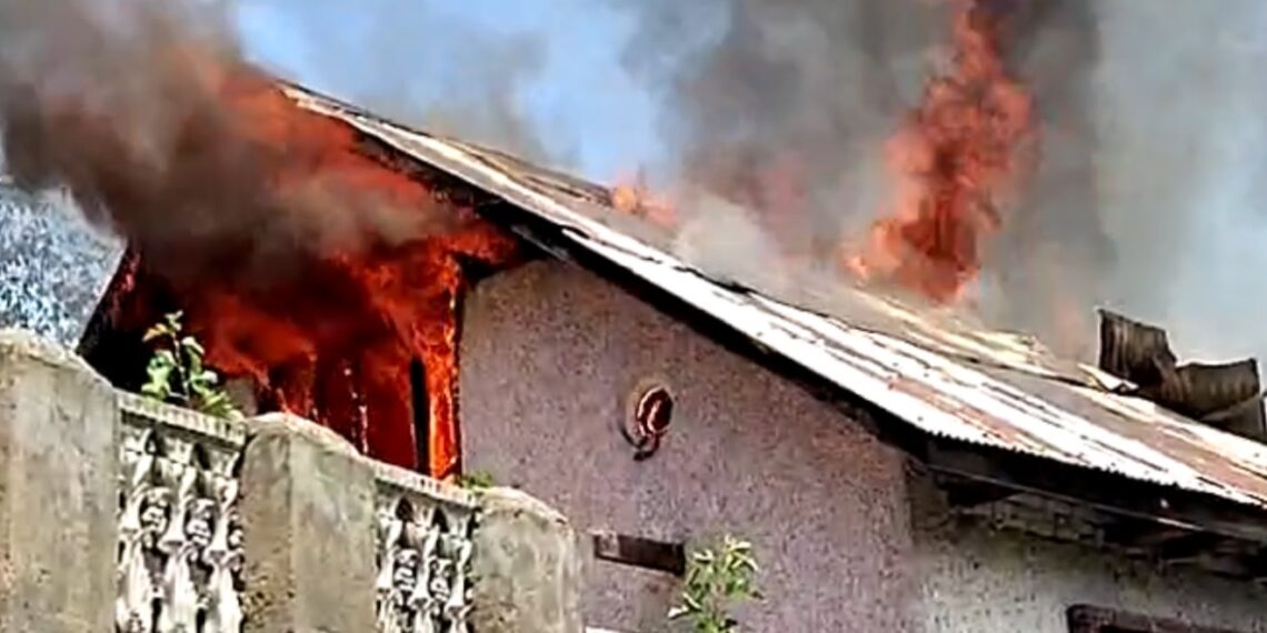 Two-Storey Residential House Partially Damaged in Fire at Khanbal