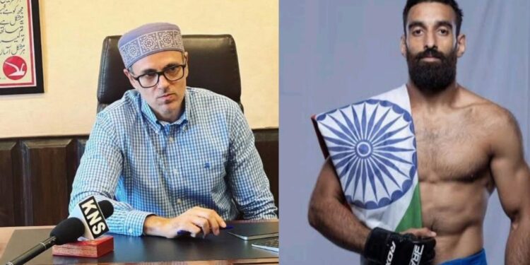 CM Omar Abdullah Congratulates Owais Yaqoob on Historic BRAVE CF 107 Victory