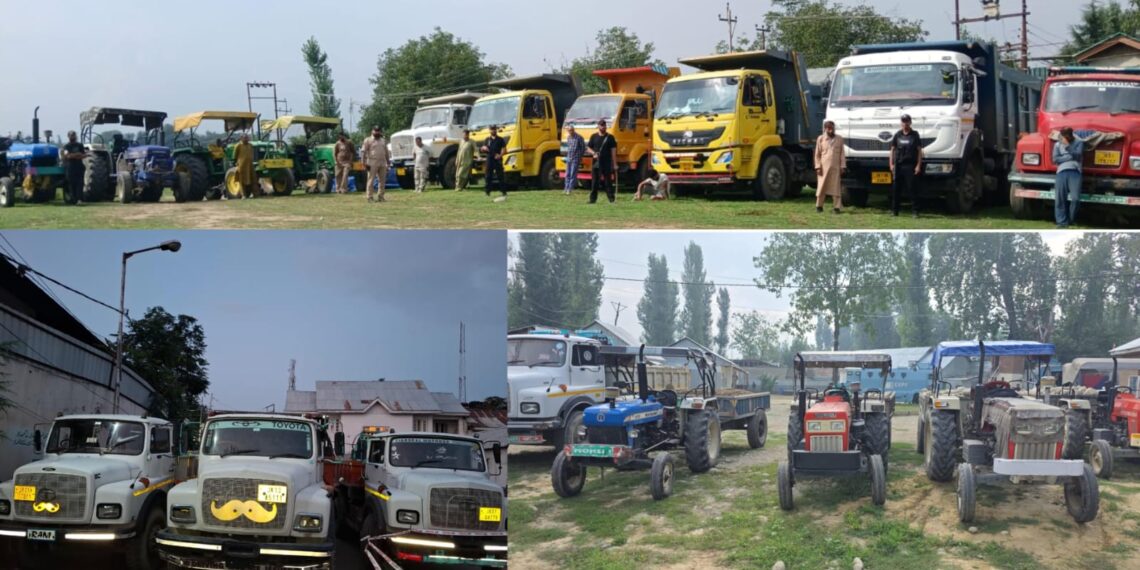 Action Against Illegal Mining; Shopian Police Seize 8 Tractors, 5 Dumpers, 5 Tippers, 3 FIRs Regiatered