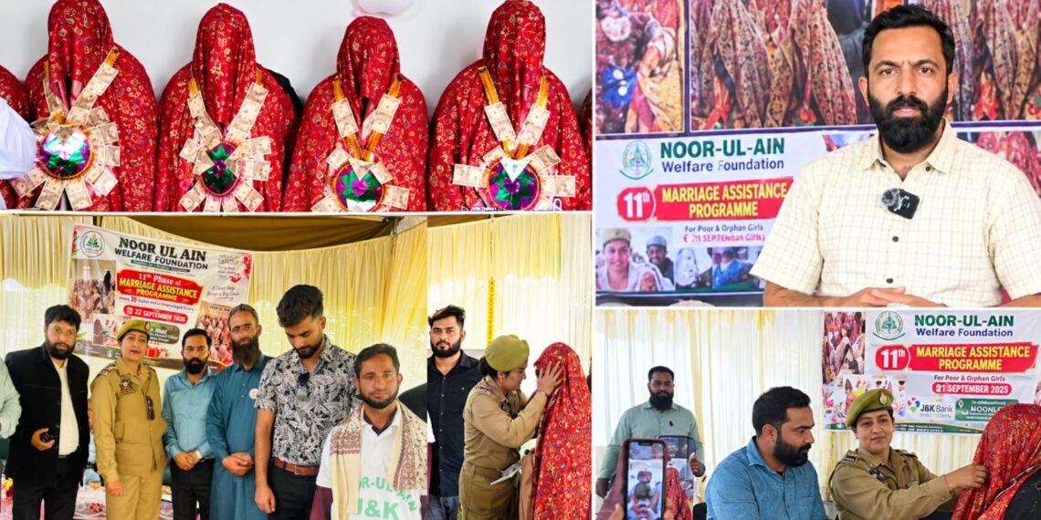 Noor-ul-Ain Welfare Foundation Holds 11th Marriage Assistance Programme, Supports 35 Poor and Orphan Girls from Across Kashmir