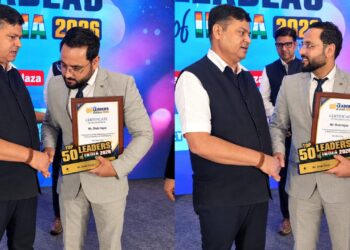 Shah Fayaz Honored Among Top 50 Leaders of India in New Delhi