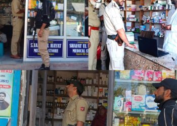 Kulgam Police Conducts Surprise Checks of Medical Shops in Yaripora, Behibagh