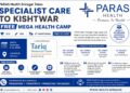 PARAS Health Srinagar Takes Specialist Care to Kishtwar, Announces Free Mega Health Camp on Sept 5-6