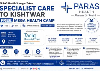 PARAS Health Srinagar Takes Specialist Care to Kishtwar, Announces Free Mega Health Camp on Sept 5-6
