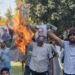 BJP Stages Protest in Sumbal Against Tanvir Sadiq’s Remarks, Demands Action from NC