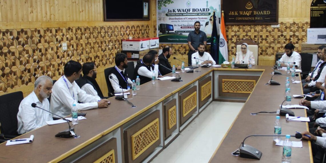 Dr Andrabi Distributes Computer Systems Among Shrine Administrations