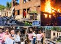 Midnight Blaze in Khansahib: Three Houses Gutted, Household Belongings and Essential Items Destroyed in Fire
