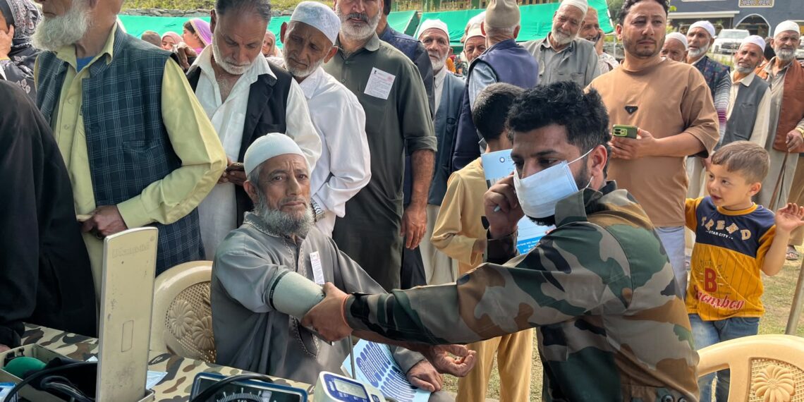 MEGA HEALTH CHECK-UP CAMP AT LARRIDORA VILLAGE OF KANDI AREA IN BARAMULLA