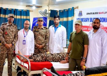 22 CRPF Personnel Donate Blood at 92-Bn Headquarters Wadoora on National Voluntary Blood Donation Day