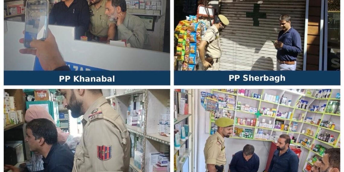 Anantnag Police along with Drug Control Department Conduct Joint Inspections; Five Medical Stores Sealed