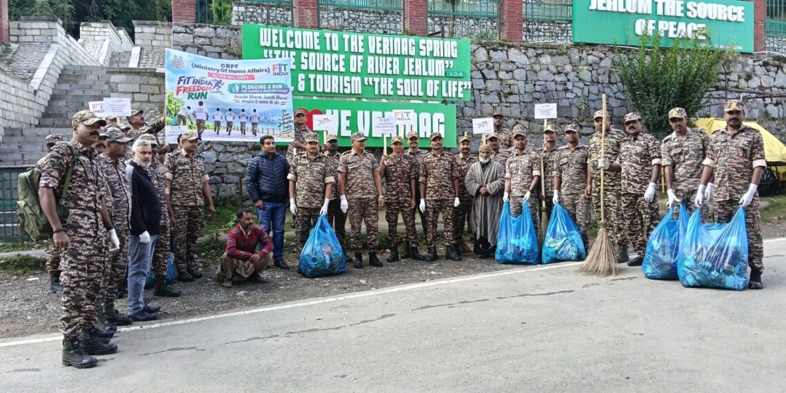 CRPF Organises Fit India Freedom Run 7.0, Cleanliness Drive in Verinag