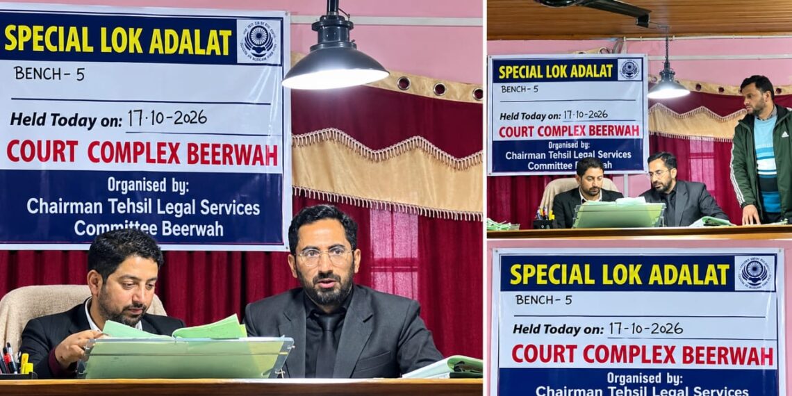 National Lok Adalat Held at Beerwah Court Complex, Cheque Bounce Cases Taken Up