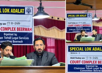National Lok Adalat Held at Beerwah Court Complex, Cheque Bounce Cases Taken Up