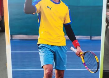 J&K Sports Council Honours International Soft Tennis Athlete Mohammad Qais, Displays Portrait at Rajbagh Courts