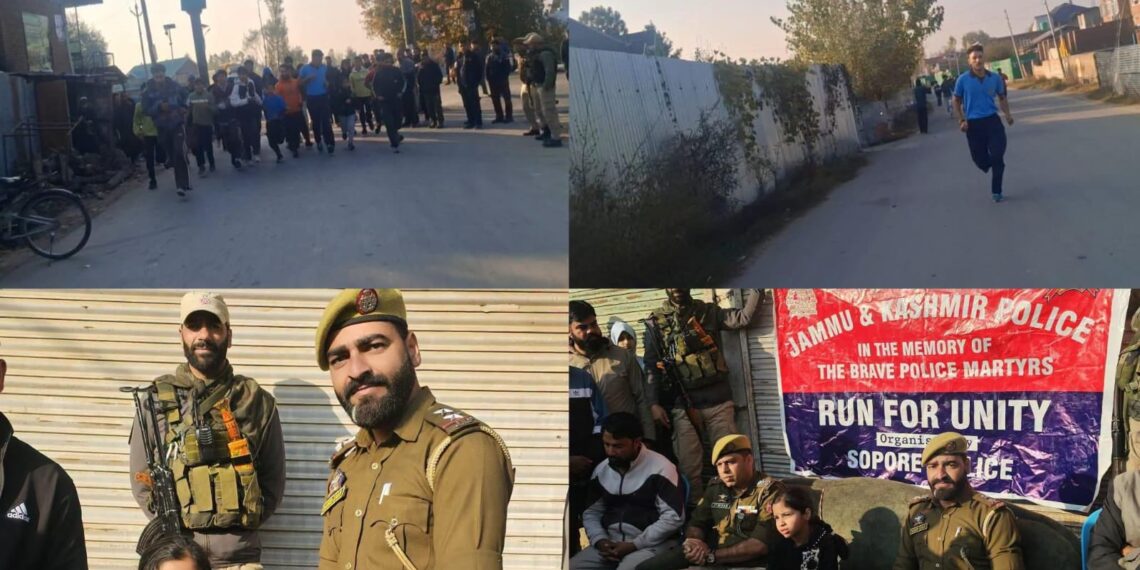 Sopore Police Organises “Run for Unity” in Memory of J&K Police Martyrs