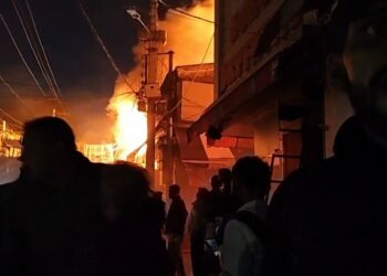 40 Shops Gutted in Massive Fire at Shiv Market Near Jammu Railway Station